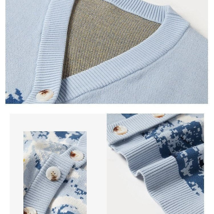 French Literary Retro Lazy Wind Van Gogh Knitted Sweater Women