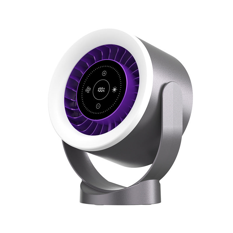 Desktop Adjustable Fan Light Rechargeable Wall Mount Table Fan Light Led Display Air Circulation Cooling USB Table Fan Light