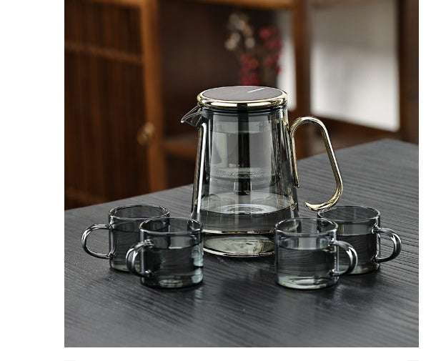 High Temperature Resistant Full Glass Liner Magnetic Tea Set