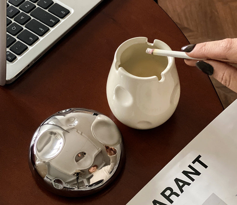 Prevent Fly Ash Mushroom Ashtray Desktop Decoration With Lid