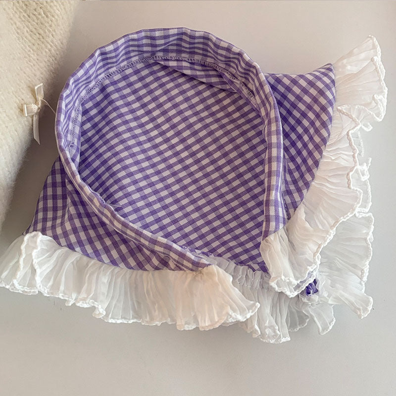 Blue Plaid Lace Triangular Binder Women