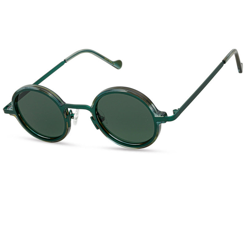 Retro Special Multicolor Niche Round Frame Sunglasses Neutral