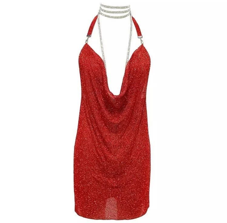 Women's Rhinestone Panel Costume Dress