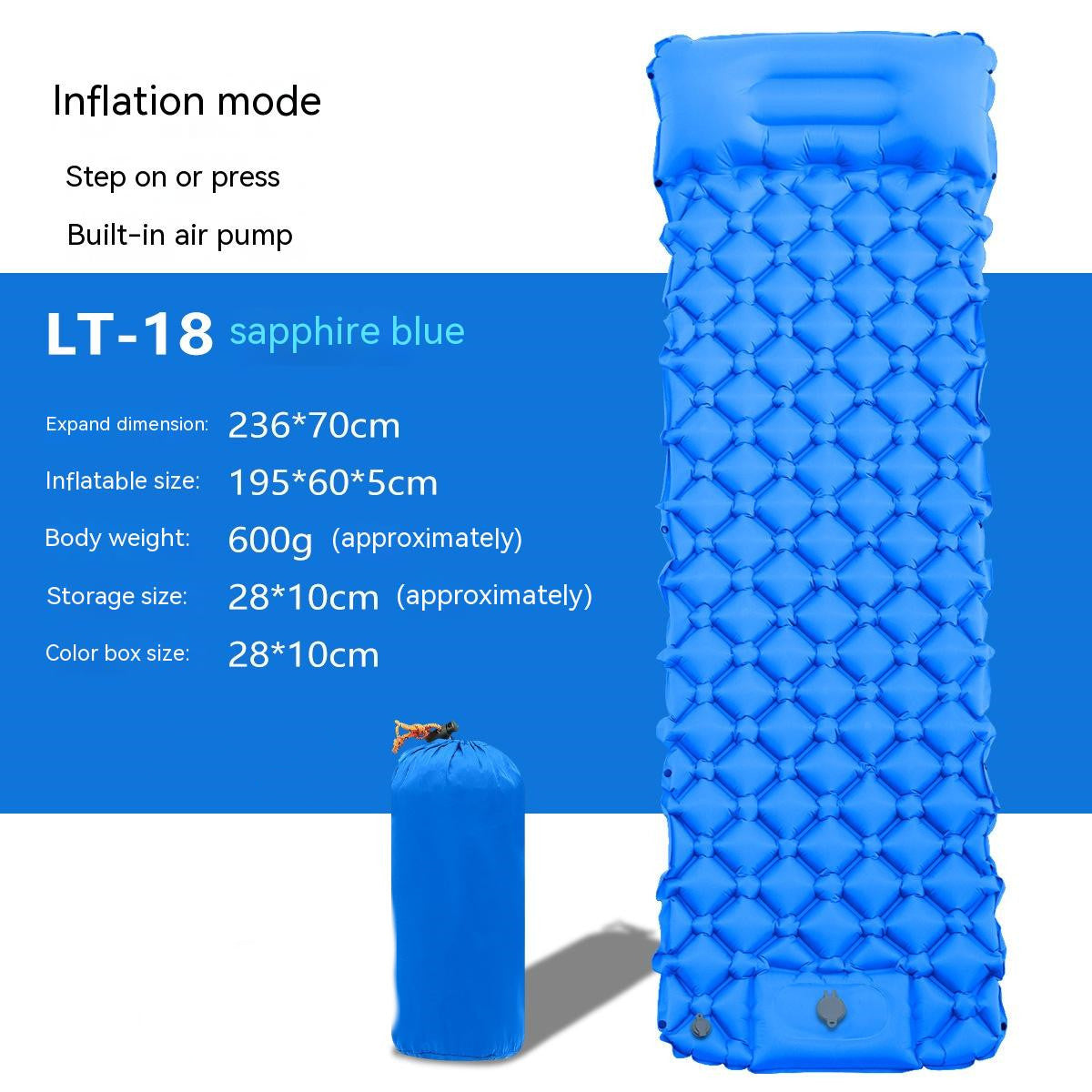 Outdoor Ultra-light Inflatable Mattress TPU Multi-person