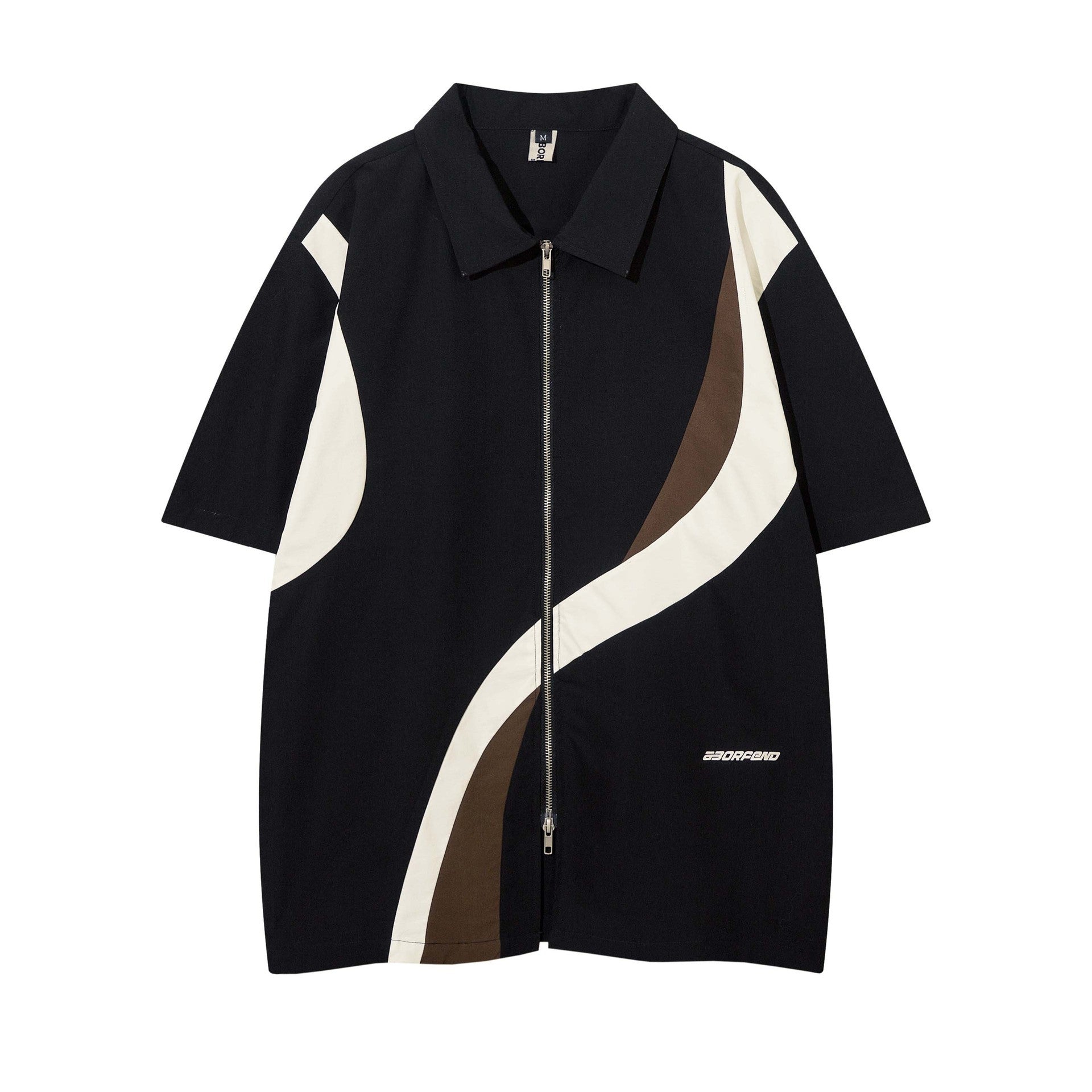 High Street American Stitching Contrast Color Zipper Lapel Lining