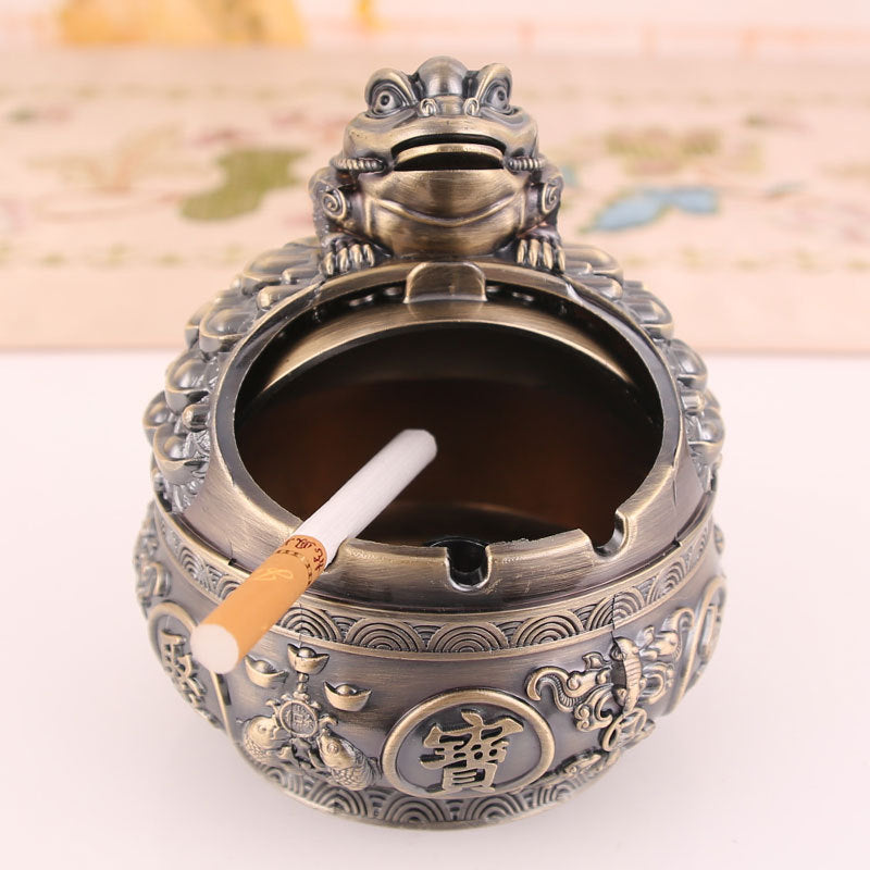 Imitation Bronze Golden Toad Yuanbao Cornucopia Ashtray