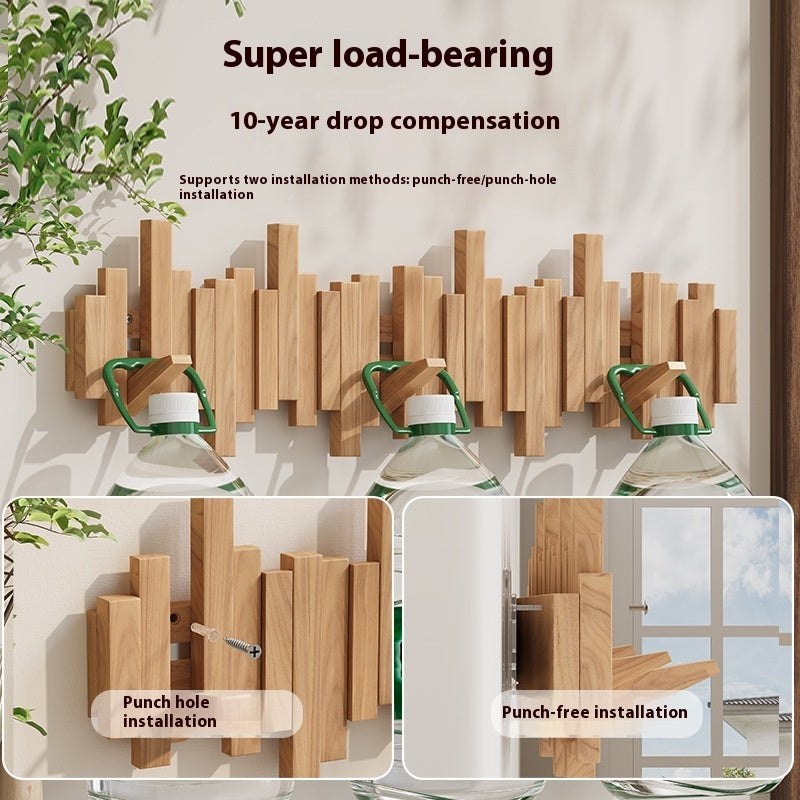 Wooden Piano Keys Clothes Rack Wall Hanging