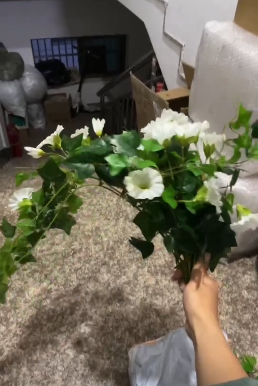 Hanging Basket Plastic Fake Flower Rattan Wall Hanging Decoration