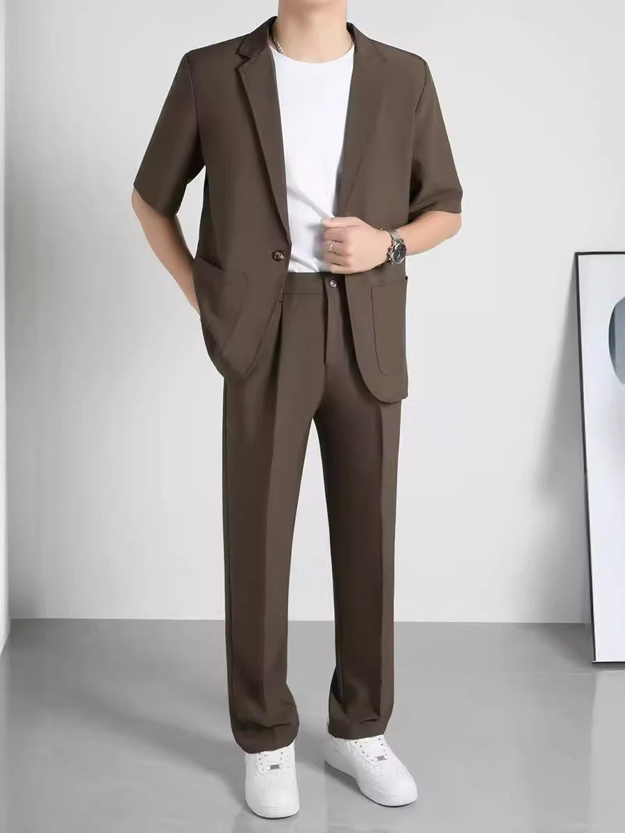 Fashionable All-matching Handsome Half Sleeve Small Suit Suit