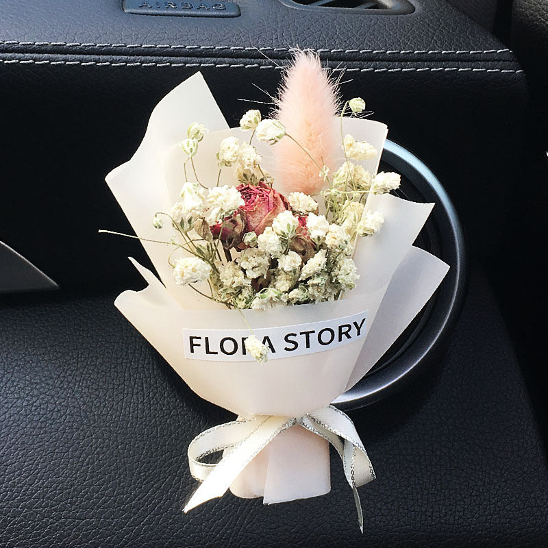 Fashion Creative Dried Flowers Decorative Car Female Motor Air Outlet Fragran
