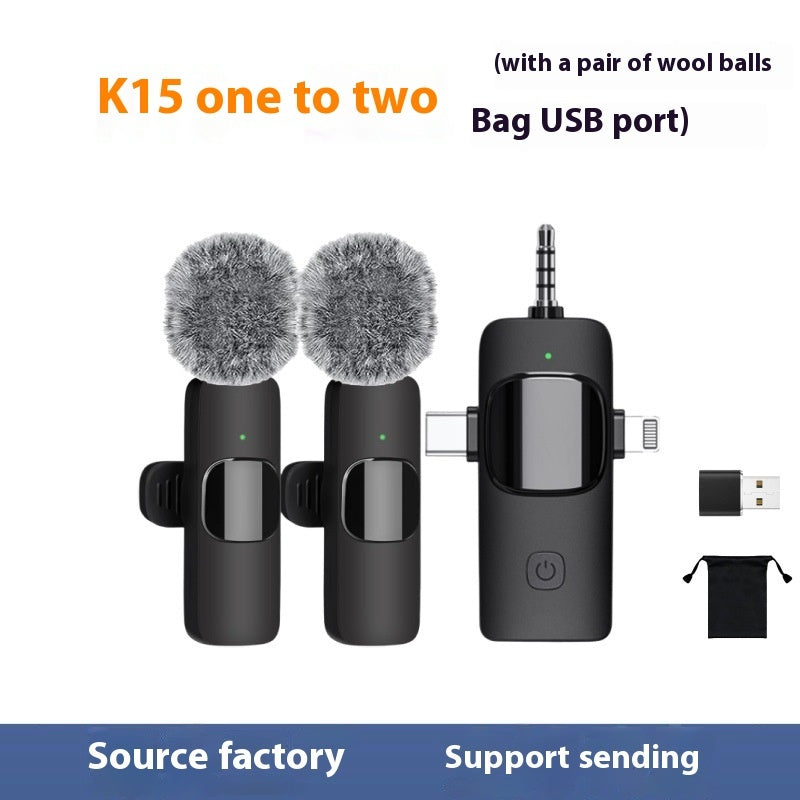 Wireless Collar Clip Microphone Three-in-one Three Connector Mini Microphone 35 Hole