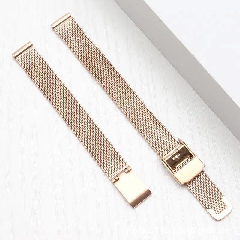Stainless Steel 06 Wire Mesh Belt Double-security Buckle Watch Band