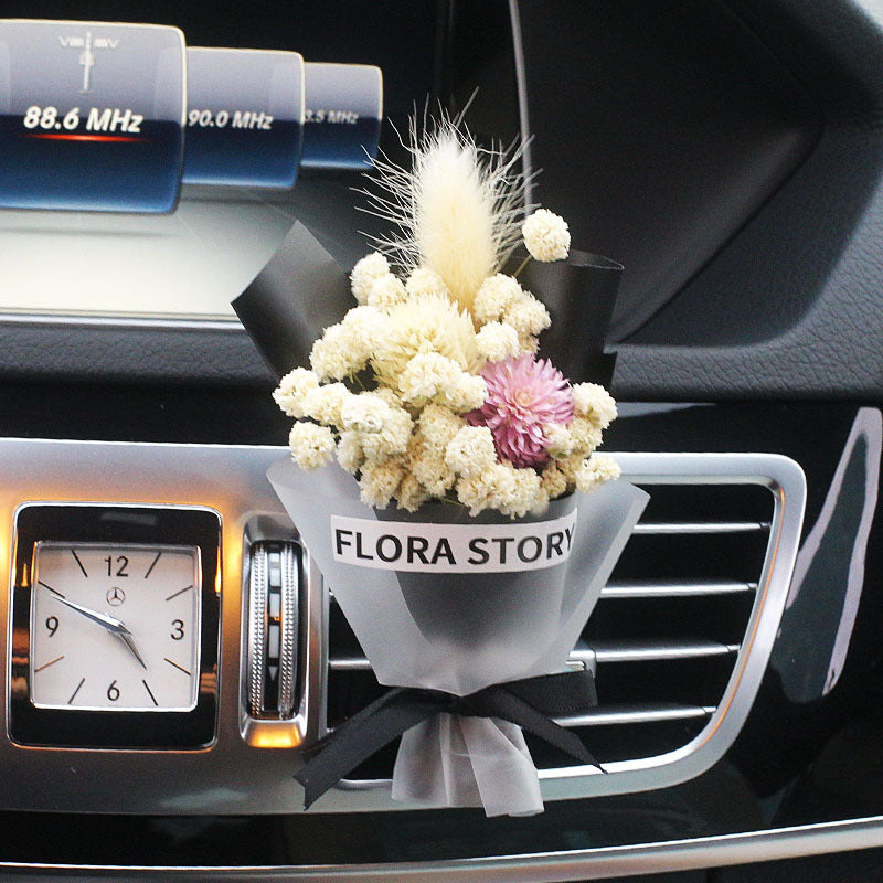 Fashion Creative Dried Flowers Decorative Car Female Motor Air Outlet Fragran
