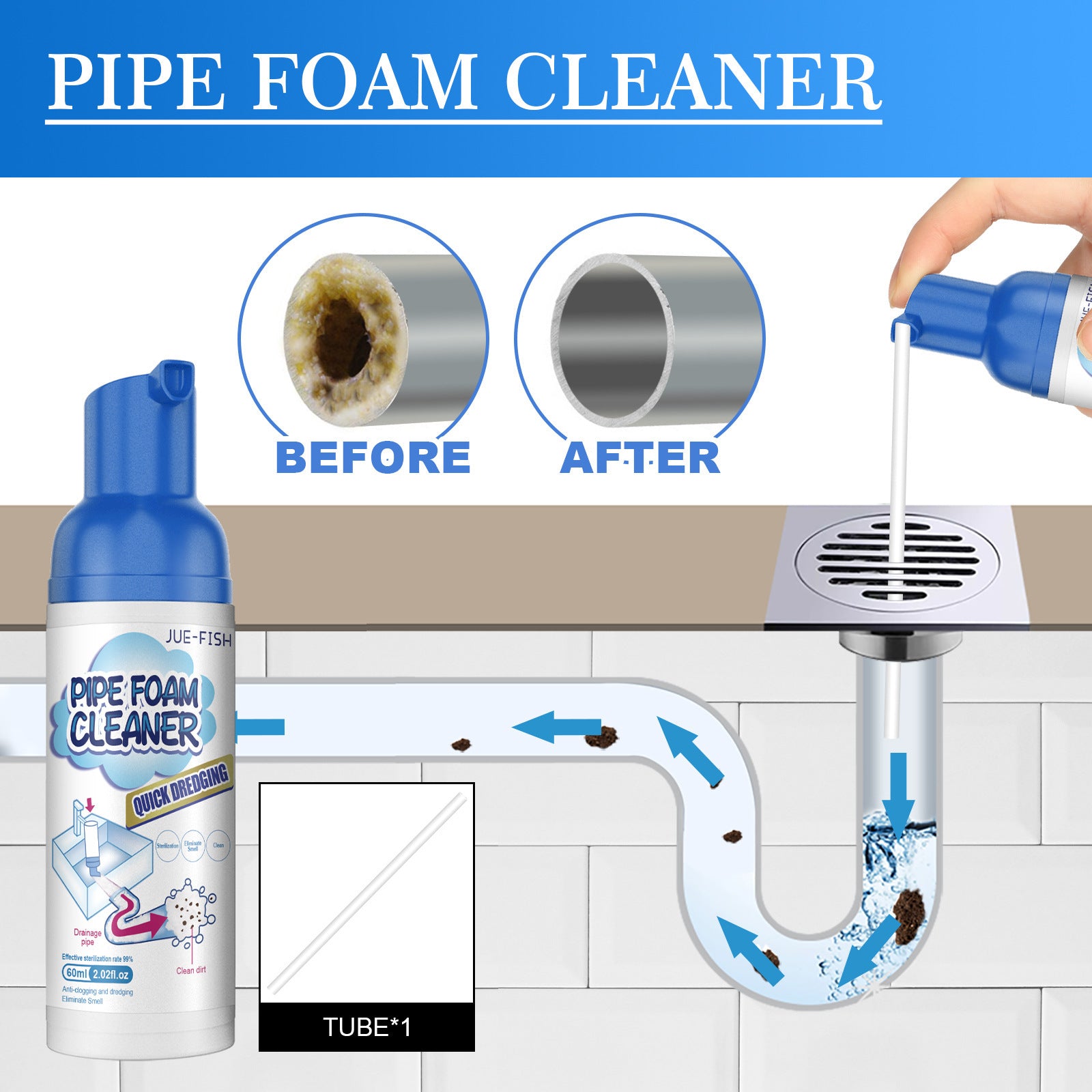 Household Pipeline Odor Foam Cleaner